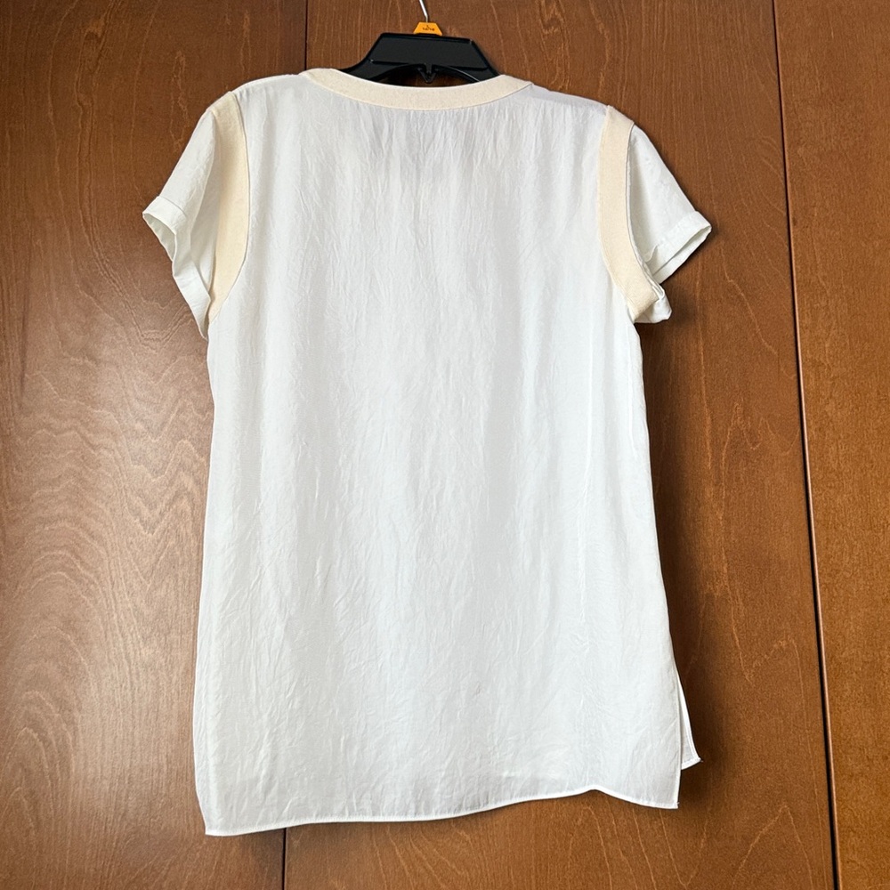 Rag & Bone NWoT White and Cream Trimmed Top Sz XS - Picture 2 of 7